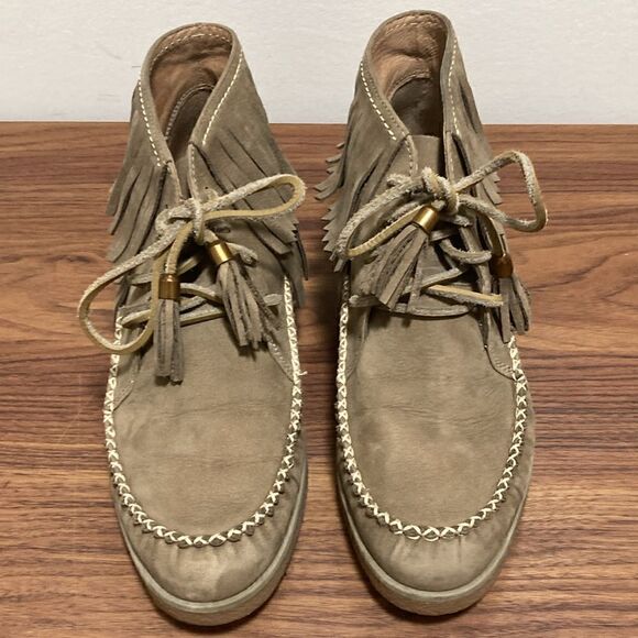 UGG Caleb Lace Up Fringe Leather Woman’s Moccasins. Size 9. - Picture 2 of 10